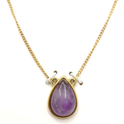 Amethyst Halskette Gold Plated 18k 750er